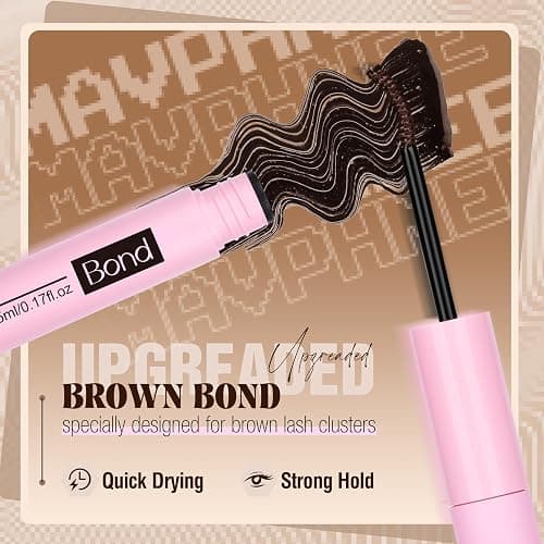 Brown Lash Clusters Kit Wispy Eyelash Extensions Kit Fairy Dark Brown Individual Lashes with Lash Bond and Seal 8-16MM C-Curly Clean Girl Beauty Natural Cluster Lashes (144Pcs, Brown Lash Glue) thumbnail 7