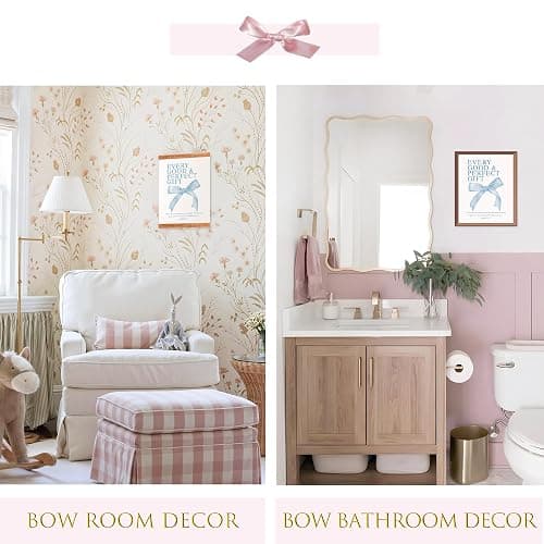 LARTSFRO Coquette Blue Bow Wall Art Decor Posters, Baby Blue Bow Room Bedroom Bathroom Dorm Wall Art Decor Aesthetic for College Teen Girls Gifts, Inspirational Bible Verses Bow Wall Decor, 10x8 Inch Set of 4 Pcs Bow Pictures (UNFRAMED) thumbnail 6