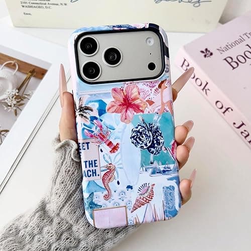 ZOEVEES Summer Phone Case for iPhone 15, Compatible with MagSafe, Aesthetic Beach Ocean Design for Women, Hybrid 2-Layer Hard Shell Magnetic Phone Cover thumbnail 3