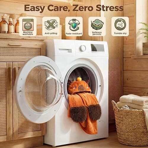 Mewaii Capybara Gifts Wearable Blanket Hoodie Soft Flannel Capybara Blanket | Full-Body Coverage, Hands-Free Design, Machine Washable, For Home, Camping, Study & Lounging, Gift for Women & Animal Lovers thumbnail 5