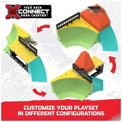 Tech Deck, Quarter Bowl Ruckus X-Connect Park Creator, Customizable and Buildable Ramp Set with Exclusive Fingerboard, Kids Toy for Ages 6 and up thumbnail 2