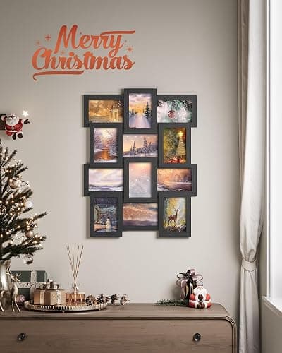 SONGMICS 4x6 Collage Picture Frames, 12-Pack Photo Collage Frame for Wall Decor, Glass Front, Assembly Required, Christmas Gift, Ink Black URPF22BK thumbnail 7
