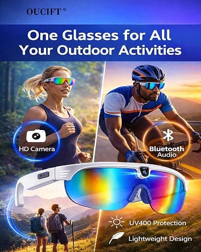 Oucift Sunglasses with Camera, Recording POV Glasses 4k Smart Glasse for Men Women Horse Girls Sunglasses Vision Cameras and Audio Video Gafas Con Camara Meets Function Sports Cycling Hiking HD thumbnail 6