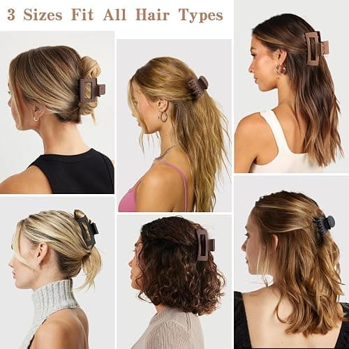 3 Styles Hair Clips for Women, 12 PCS Claw Clips for Thin Thick Hair, Small Medium Big Hair Clips Set thumbnail 2