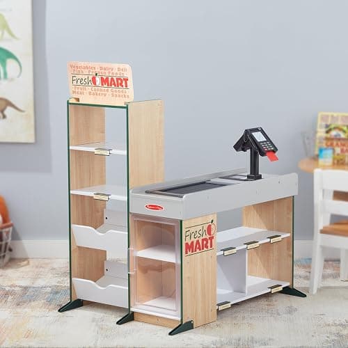 Melissa & Doug Freestanding Wooden Fresh Mart Grocery Store - FSC Certified - Grocery Store thumbnail 9