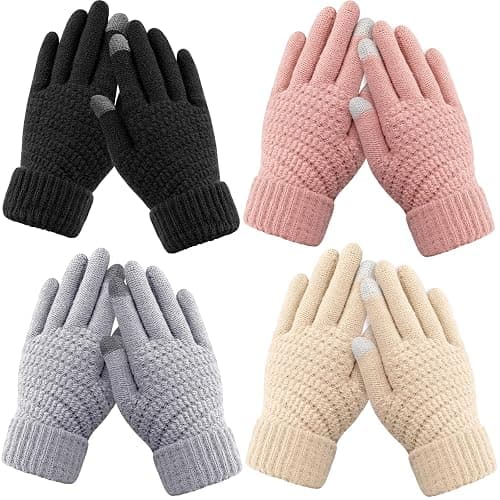 Trifabricy Womens Winter Gloves - Warm Soft Touchscreen Winter Gloves for Women, Elastic Cuff Knit Glove for cold weather - Image 1