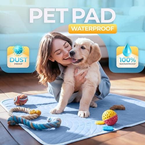 Beddora Washable Underpads 4 Pack, Heavy Absorbent Reusable Incontinence Pads for Kids, Adults, Elderly, and Pets, Waterproof Diaper Changing Liquid, Urine & Accidents Blue thumbnail 2