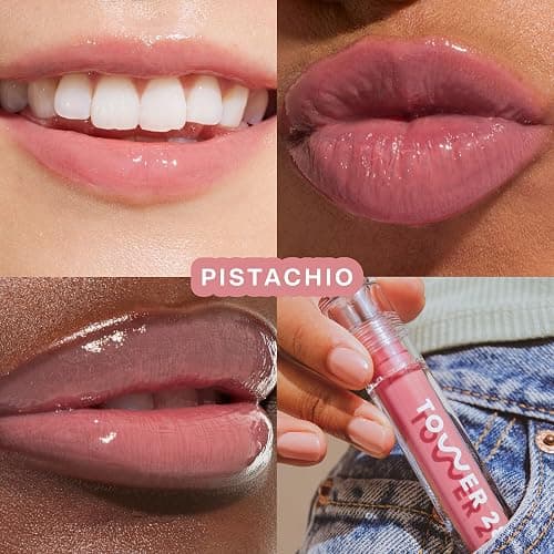 Tower 28 ShineOn Lip Gloss Jelly - Hydrating Tinted Lip Balm + Milky Gloss for Sensitive Lips - Non-Sticky + High-Shine Jelly Formula with Nourishing Oil Blend - Pistachio - Nude Pink (0.13) thumbnail 2