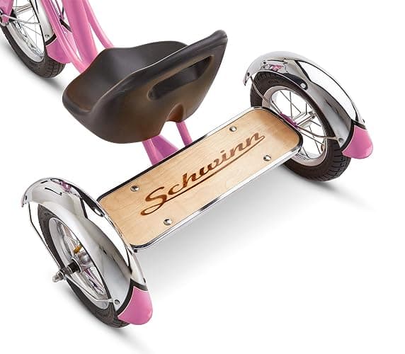 Schwinn Roadster Tricycle, 12 Inch Front Wheel Bike for Kids Ages 2-4, Low Center of Gravity, Retro Steel Frame, Adjustable Seat Grows with your Child, Rear Deck, Tricycle for Toddlers thumbnail 6