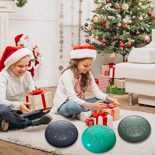 Professional Steel Tongue Drum for Adults & Kids - 6 inch Hand Percussion Instrument Rain Drum with 8 Notes for Yoga, Meditation, Music Therapy & Concerts Play (Green, 6 Inch) thumbnail 6