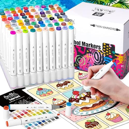 Alcohol Brush Tip Markers, 80 Colors Dual Tip Art Marker Set with Carrying Case, Perfect for Coloring Illustration, Adult Book Drawing, Sketching, Painting thumbnail 5