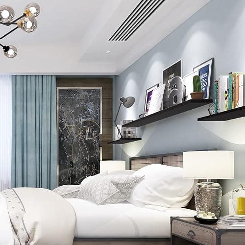 WOLTU Wandboard Wandregal CD DVD Regal Bücherregal Schweberegal Holz Board 110x22.9x3.8cm schwarz für Büro, Wohnzimmer, Schlafzimmer, Küche RG9316sz thumbnail 2