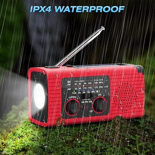 NITIGO Emergency Weather Radio, 4000mAh NOAA Weather Alert Radio Solar Charging, Hand Crank & USB Charged, AM/FM with LED Flashlight, Reading Lamp, SOS Alarm, Headphone Jack for Outdoor Indoor thumbnail 8
