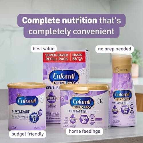 Enfamil NeuroPro Gentlease Ready-to-Feed with Smaller Proteins for Easy Digestion, Brain Supporting DHA,Baby Formula for easing Fussiness, Crying, Gas, Spit-up in 24hrs, 2 Fl Oz, 48 Bottles thumbnail 8