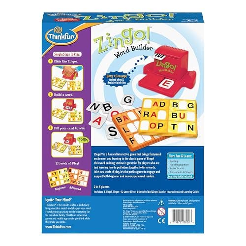 ThinkFun 7706-T Zingo Word Builder Early Reading Game - Award Winning Game for Pre-Readers and Early Readers thumbnail 8