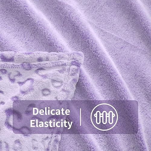 FY FIBER HOUSE Purple Blanket Cheetah Print Throw Blanket Leopard Decor, 50"X60" thumbnail 5