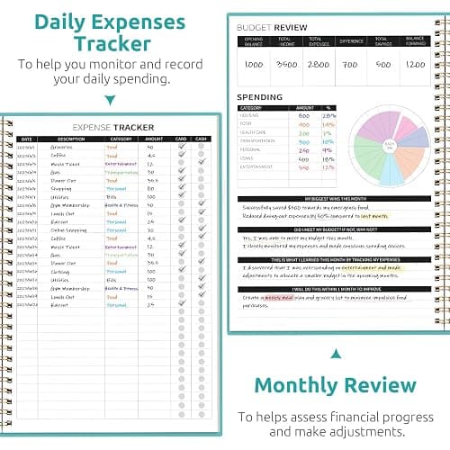 Budget Planner - Monthly Budget Book with Expense Tracker Notebook, Undated Bill Organizer & Finance Planner to Take Control of Your Money, 2025-2026 Account Book to Manage Your Finances-Blue - C.Blue thumbnail 4