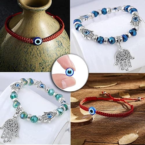 400Pcs Blue Evil Eye Beads for Jewelry Making 8mm Evil Eye Charms for Bracelet Making Handmade Resin Turkish Evil Eye Spacer Beads Charms Round Bead for Bracelets Necklace Earrings DIY Crafts thumbnail 4