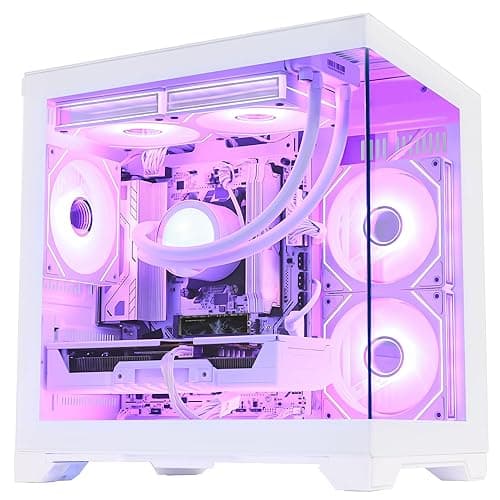 HOENGAGER Panorama Gaming PC Desktop AMD Ryzen 5 9600X 6-Core 3.9GHz, RTX 5060 8GB, 32GB DDR5 RAM 6000MHz,1TB PCIe SSD, WiFi&BT Prebuilt PC 650W PSU,Liquid Cooler,Windows 11, Desktop - Image 1
