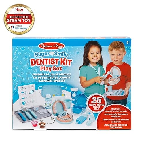 Melissa & Doug Super Smile Dentist Kit with Pretend Play Set of Teeth and Dental Accessories (25 Toy Pieces) Pretend Dentist Play Set, for Kids Ages 3+ thumbnail 4
