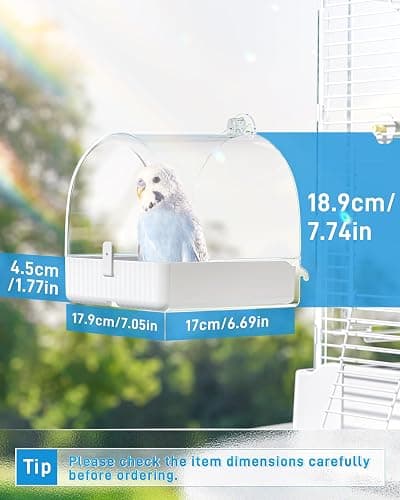 🌟BUCATSTATE Hanging Bird Bath for Cage, 3 in 1 Multifunction Bird Bath/Bowl/House, Bird Cage Accessories Suitable for Small to Medium Birds, Like Lovebirds, Finches, Parakeets, Mannikin thumbnail 2
