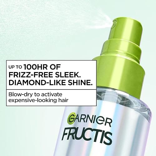 Garnier Fructis Diamond Sleek Hair Shine Spray, Up to 100-Hour Frizz Control, Heat Protectant up to 450°F with Vegan Keratin Smoothing Complex and Argan Oil for Frizzy, Dry, Dull Hair, 4.6 Fl Oz thumbnail 6