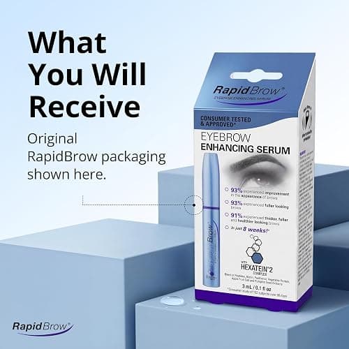 rapidBrow Eyebrow Enhancing Serum 3 mL - Hydrating Hair Serum for Visibly Thicker-Looking Brows with Hexatein 2 Complex thumbnail 8