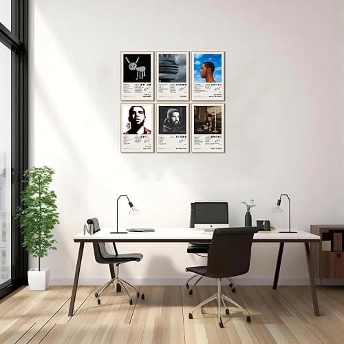 Drake poster 4 Music Album Cover Poster Printing Aesthetics Dormitory Decoration HD Pictures Living Room Bedroom Music Classroom Wall Art Decoration Gifts for Young People (Set of 6 , 8 inches x 12 inches, unframed) thumbnail 5