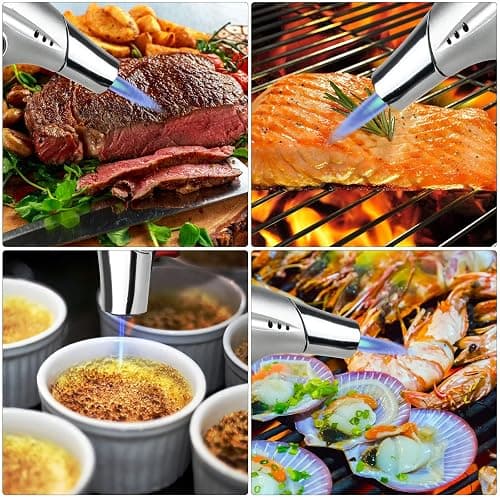 TBTEEK Butane Torch, Kitchen Torch Cooking Torch with Safety Lock & Adjustable Flame for Cooking, BBQ, Baking, Brulee, Creme, DIY Soldering(Butane Not Included) thumbnail 7