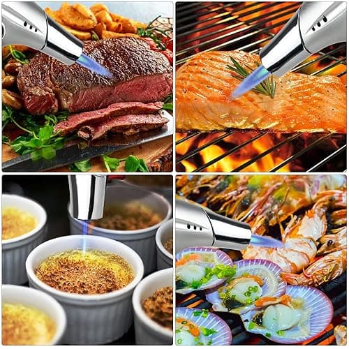 TBTEEK Butane Torch, Kitchen Torch Cooking Torch with Safety Lock & Adjustable Flame for Cooking, BBQ, Baking, Brulee, Creme, DIY Soldering(Butane Not Included) thumbnail 8