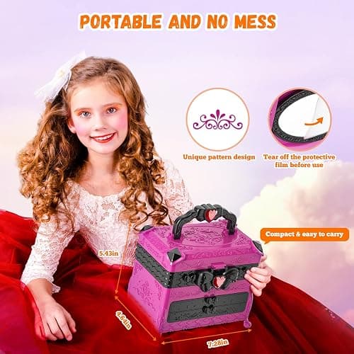 GORISPI Kids Makeup Sets for Girls, 66pcs Real Cosmetic for Kids Toys with Mirror, Princess Washable Girls Makeup Kit, Non-Toxic & Safe Brithday Gifts for 3 4 5 6 7 8 10 - 12 Years Old（Light Rose） thumbnail 4
