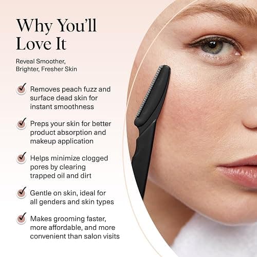 Kitsch Dermaplane Razor for Women Face – Black, 6 pcs | Face Razors for Women & Men, Eyebrow Razor & Face Shaver – Exfoliating Facial Razor & Dermaplaner as Tool for Smoother Skin thumbnail 3
