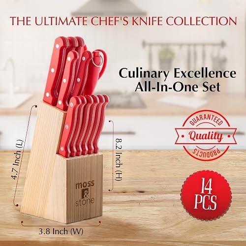KITCHEN: Moss & Stone Red Knife Set thumbnail 3