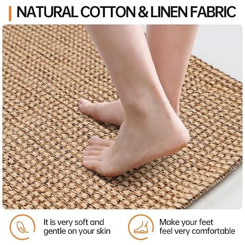 HOMEK Kitchen Rugs and Mats Non Skid Washable [2PCS] (17.3" x 30"+ 17.3" x 48"), Absorbent Kitchen Floor Mats, Boho Cotton Kitchen Runner Rugs Comfort Standing Mat for Sink Hallway Laundry thumbnail 2