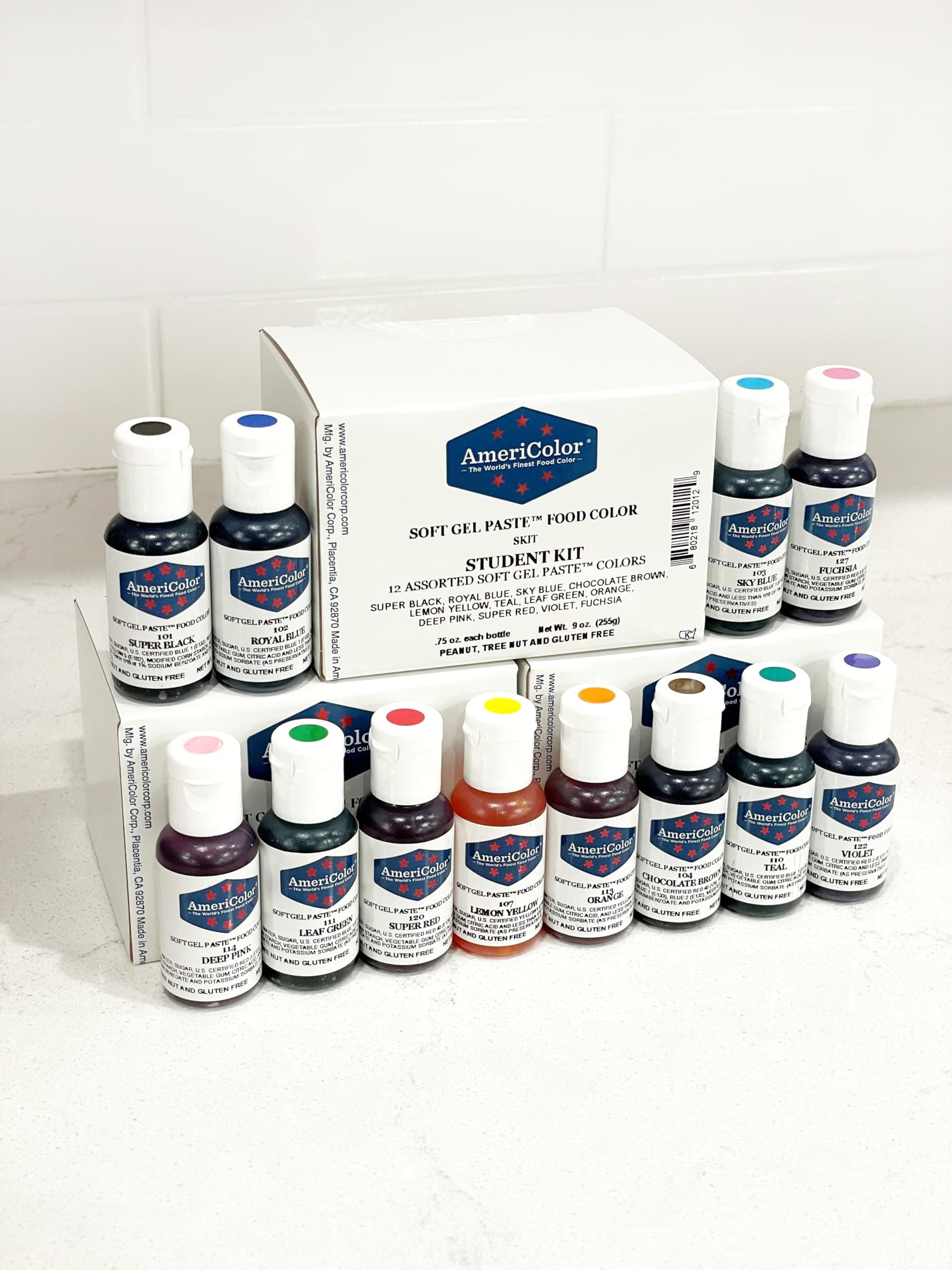 Food Coloring AmeriColor Student Kit, 12 .75 Ounce Bottles Soft Gel Paste Colors thumbnail 4