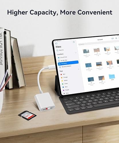 USB C SD Card Reader, WNXSLOAD SD Card Adapter with SD MicroSD Dual Slots for iPhone 15 16 iPad Mac MacBook Laptop, USB-C/TypeC High-Speed Trail Camera Memory Card Reader, Plug & Play - 2 Slots thumbnail 5