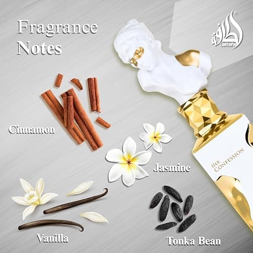 Lattafa Her Confession - Vanilla, Floral, Amber, Musk - Eau de Parfum Long-Lasting Fragrance for Women, 3.40 Ounce / 100 ml thumbnail 6
