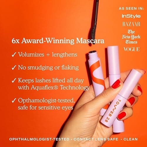 Tower 28 Mascara – Volumizing & Lengthening Lash Makeup | No Clumping, No Flaking, Smudge-Free | Gentle for Sensitive Eyes, Eco-Conscious Packaging – Jet Black thumbnail 3