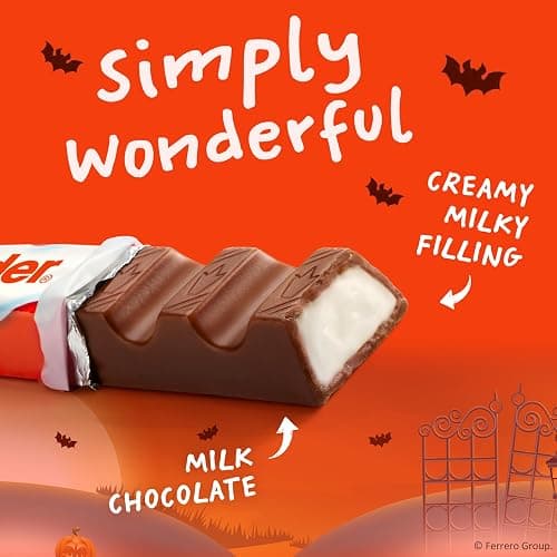 Kinder Chocolate, Milk Chocolate Bar with Creamy Milky Filling, Individually Wrapped, Snack Size, 20 Count Bag, 8.8 oz thumbnail 4