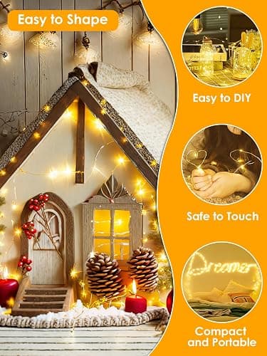 66Ft 200 LED Fairy Lights Plug in, Waterproof String Lights Outdoor & Indoor 8 Modes Christmas Light Bedroom Decor, Timer Twinkle Lights for Girl's Room Garden Party Christmas Decorations (Warm White) thumbnail 5