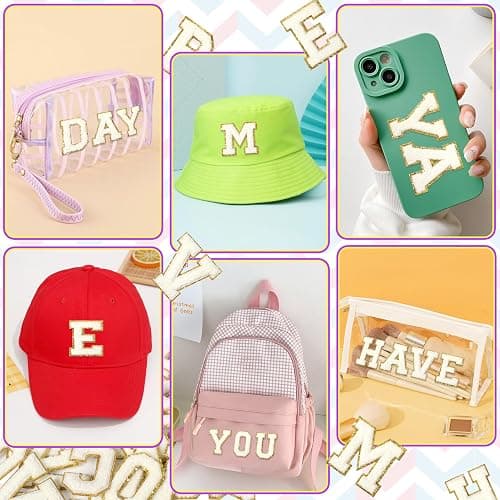 Self-Adhesive Chenille Letters Patches: 26PCS White Letter Patches Stickers Varsity Letter Patches Stick on Backpacks Hats Repair Preppy Patch thumbnail 7