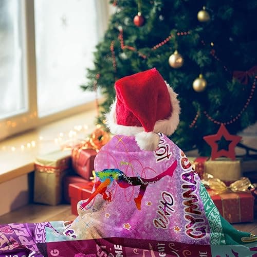 Loxezom Gymnastics Gifts for Girls, Girls Gymnastics Stuff Blanket Gifts, Gymnastics Christmas Birthday Gifts Throw Blanket 60" x 50" thumbnail 2