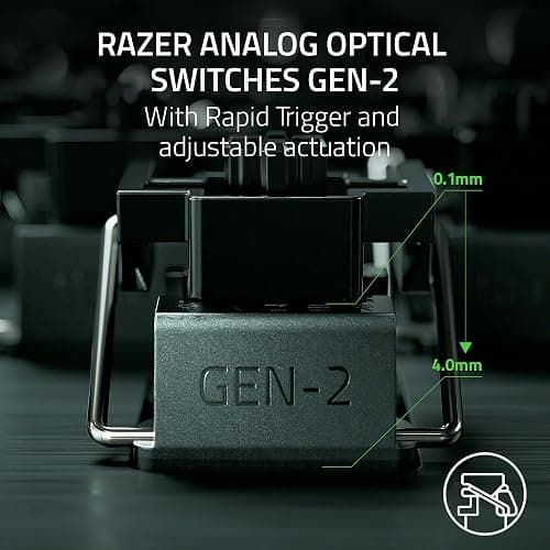 Razer Huntsman V3 Pro Esports Gaming Keyboard: Analog Optical Switches - Razer Snap Tap - Rapid Trigger - Adjustable Actuation - Media Keys & Dial - Doubleshot PBT Keycaps - Wrist Rest - Black thumbnail 3