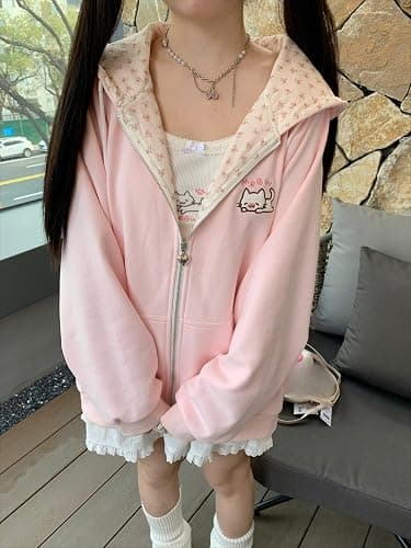 Pokn Y2K Jojifuku Cutecore Kawaii Hoodie Clothes Women Long Sleeves Tops Graphic Cutecore Shoujo Clothes thumbnail 2