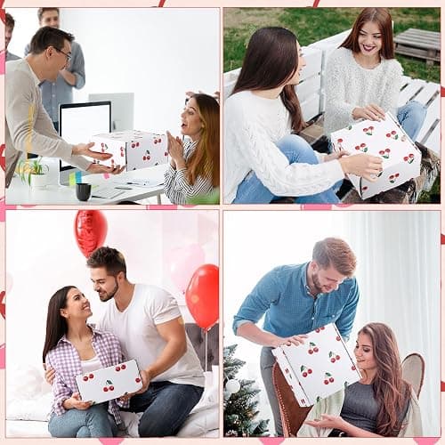 Landical 59 Pcs Cherry Gift for Women Include Themed Tumbler Mug Makeup Bag Sock Bracelet Necklace Scrunchie Wooden Ornament Greeting Card in Gift Box for Christmas Holiday thumbnail 6