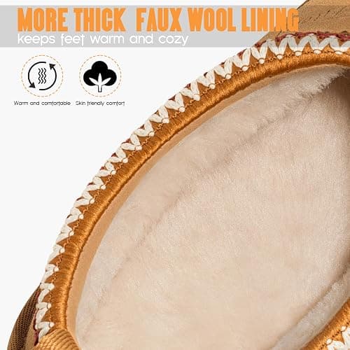 FITORY Women's Suede Slipper | Flat Short Mini Boots with Fur Fleece | Winter Casual Comfort Shoes thumbnail 4
