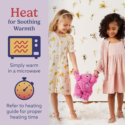 Warmies Microwavable & Weighted Stuffed Animals, Pink Monster - Heated Stuffed Animal Plushie for Warmth & Comfort - Cute Soft Plush Toys for Adults & Children (Boys, Girls, Babies & Toddlers) thumbnail 4