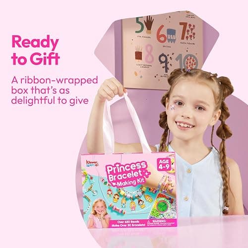 JOVA Klever Kits Princess Bracelet Making Kit, Jewelry Making Kit, Bracelets for Girls, Crafts for Kids, 4 Year Old Girl Birthday Gifts, Over 650 Beads, Make 30+ Designs thumbnail 8