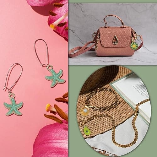 300 pièces Mini Charms de Bijoux Colorés en Gros Petits Pendentifs pour Bricolage Colliers, Boucles d'Oreilles, Bracelets, Cadeau de Mariage Personnalisé, Kit de Création, Décoration, Fabrication de thumbnail 9