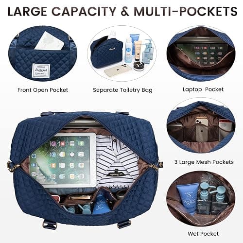 LOVEVOOK Travel Duffle Bag,Weekender Bags for Women with Shoe Compartment，Carry on Overnight Bag with Toiletry Bag,Gym Duffel Bag with Wet Pocket, Hospital Bags for Labor and Delivery thumbnail 3